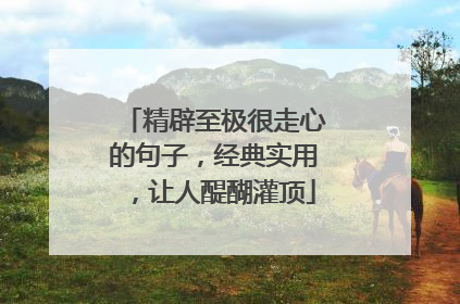 精辟至极很走心的句子,经典实用,让人醍醐灌顶