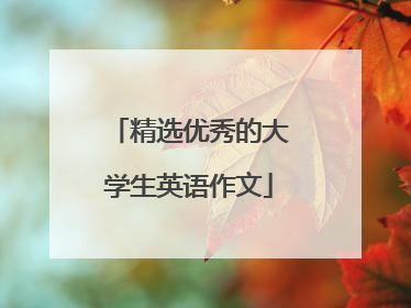 精选优秀的大学生英语作文