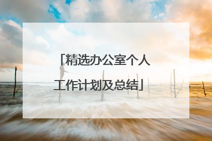 精选办公室个人工作计划及总结