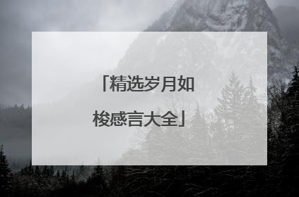 精选岁月如梭感言大全