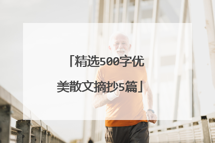 精选500字优美散文摘抄5篇