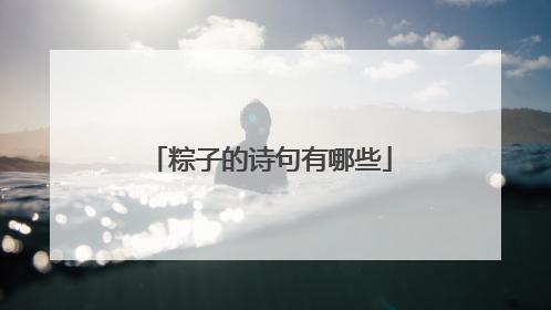 粽子的诗句有哪些