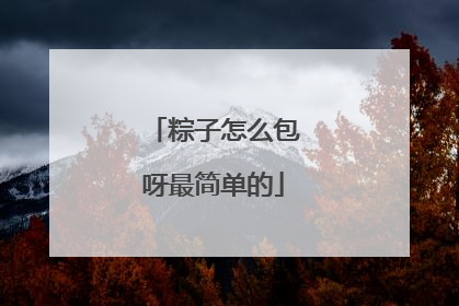 粽子怎么包呀最简单的