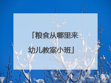 粮食从哪里来幼儿教案小班