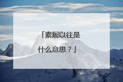 素履以往是什么意思?