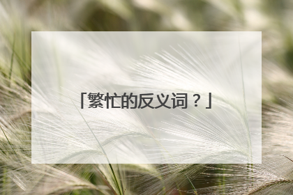 繁忙的反义词?