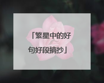 繁星中的好句好段摘抄