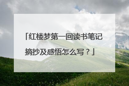 红楼梦第一回读书笔记摘抄及感悟怎么写?