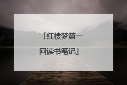 红楼梦第一回读书笔记