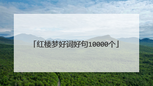 红楼梦好词好句10000个
