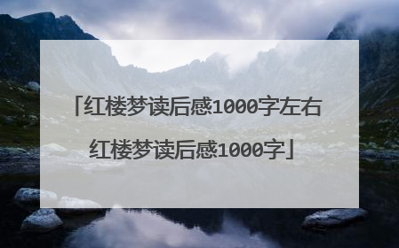 红楼梦读后感1000字左右 红楼梦读后感1000字