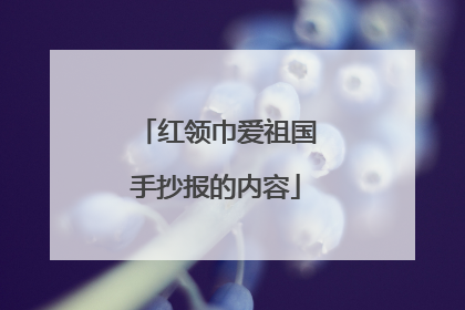 红领巾爱祖国手抄报的内容