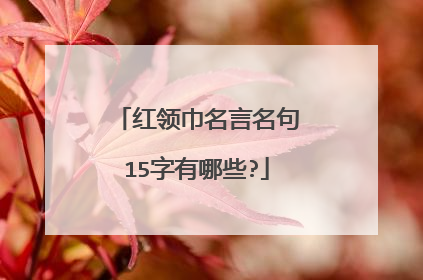红领巾名言名句15字有哪些?