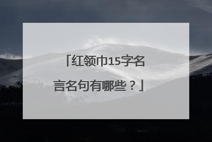 红领巾15字名言名句有哪些？