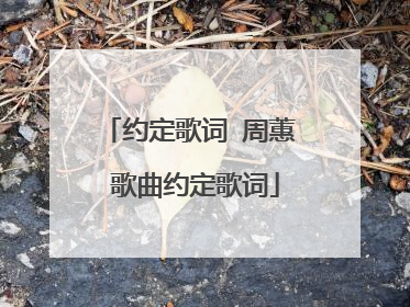 约定歌词 周蕙 歌曲约定歌词