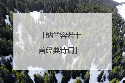 纳兰容若十首经典诗词