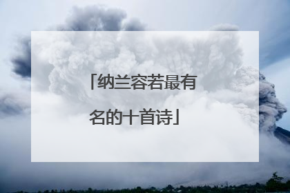 纳兰容若最有名的十首诗