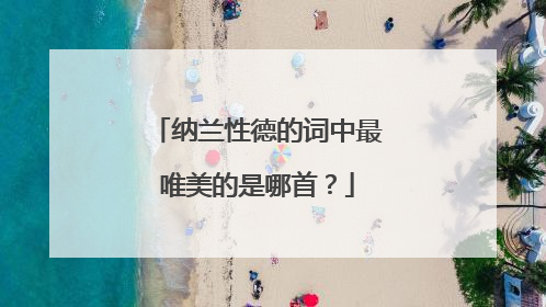 纳兰性德的词中最唯美的是哪首？