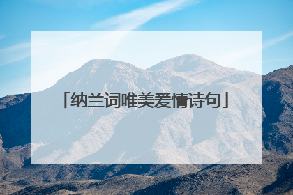 纳兰词唯美爱情诗句