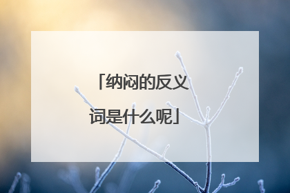纳闷的反义词是什么呢
