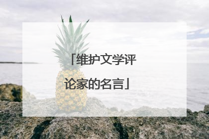 维护文学评论家的名言