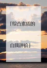 综合素质的自我评价