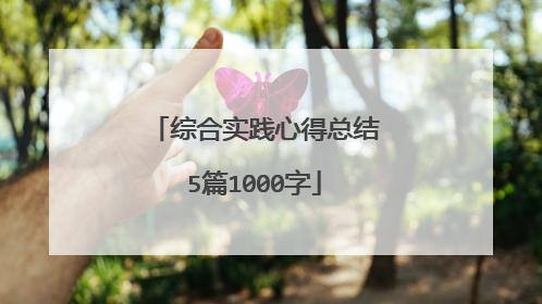 综合实践心得总结5篇1000字