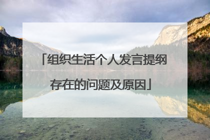 组织生活个人发言提纲 存在的问题及原因
