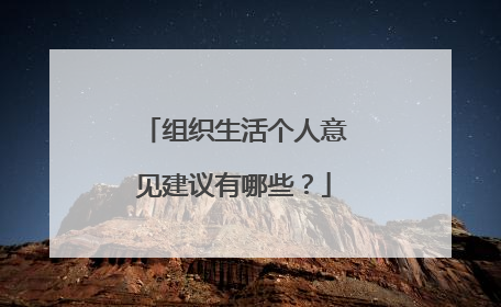 组织生活个人意见建议有哪些？