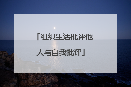 组织生活批评他人与自我批评