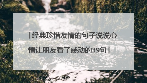 经典珍惜友情的句子说说心情让朋友看了感动的39句