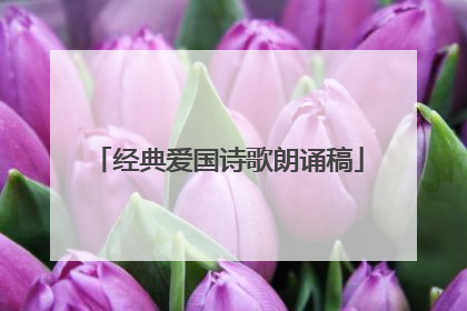 经典爱国诗歌朗诵稿