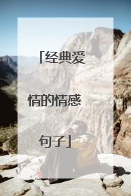 经典爱情的情感句子