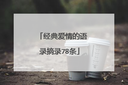 经典爱情的语录摘录78条