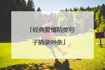 经典爱情精美句子摘录99条