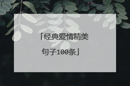 经典爱情精美句子100条
