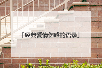 经典爱情伤感的语录