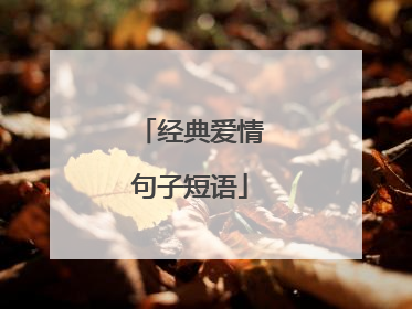 经典爱情句子短语