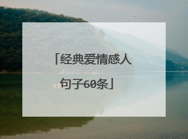 经典爱情感人句子60条