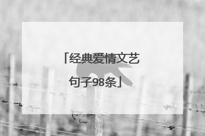 经典爱情文艺句子98条