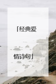 经典爱情诗句