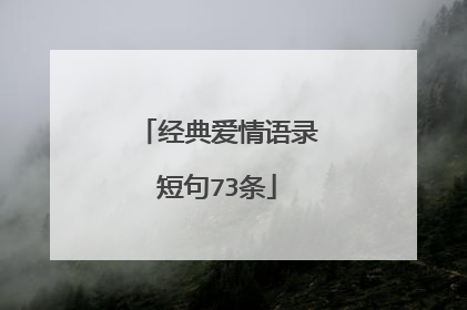 经典爱情语录短句73条