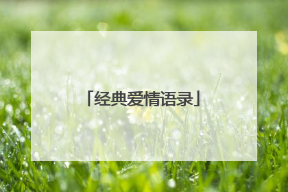 经典爱情语录