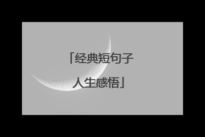 经典短句子 人生感悟