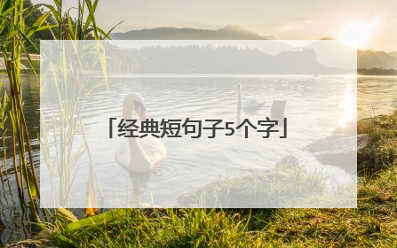 经典短句子5个字