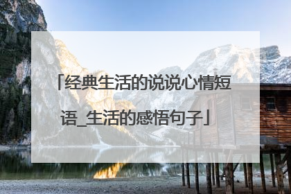 经典生活的说说心情短语_生活的感悟句子