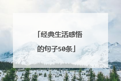经典生活感悟的句子50条