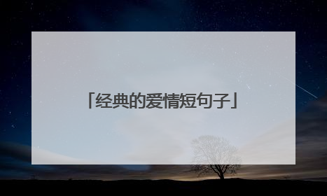 经典的爱情短句子
