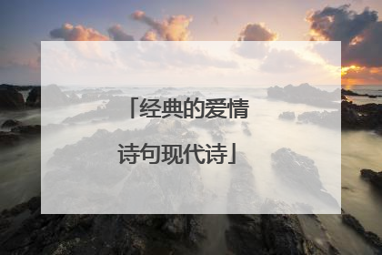 经典的爱情诗句现代诗