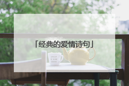 经典的爱情诗句